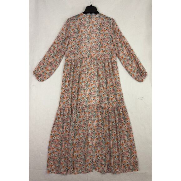 Wild Fable Pink Floral Maxi Kimono Duster Long Sleeve Boho XS/S - Picture 7 of 8